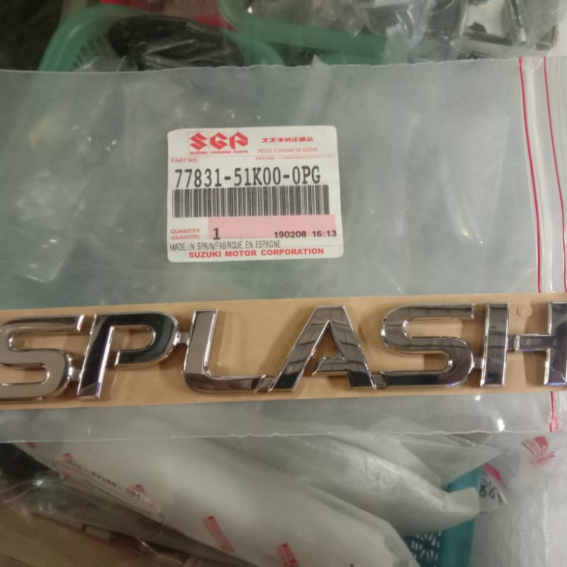 emblem bagasi tulisan splash untuk Suzuki splash