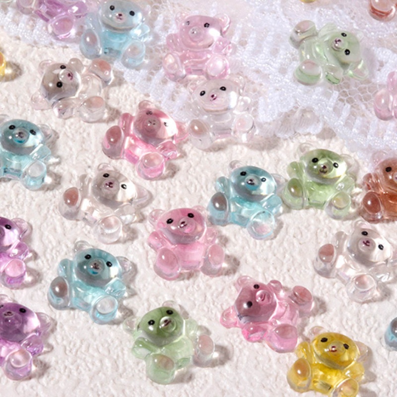 Siy Boneka Beruang Lucu Bahan Resin Untuk Dekorasi Nail Art