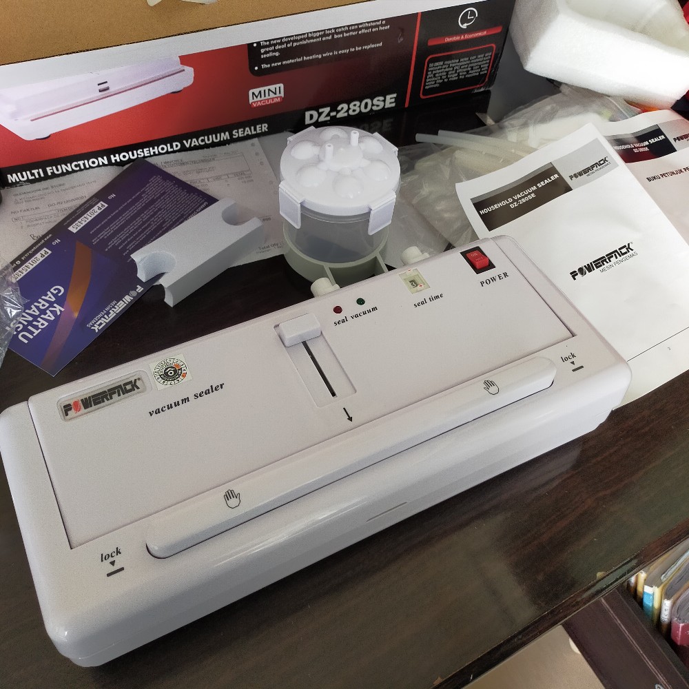 Powerpack Dz-280se Vacuum Sealer Mesin Pengemas Vakum Makanan Basah