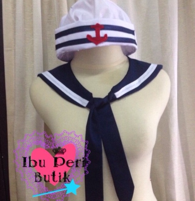 Sailor Collar Navy &amp; Putih (Kostum Pelaut)