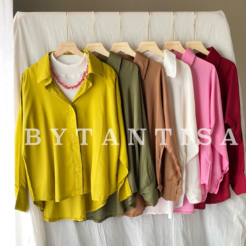 KEMEJA BASIC KATUN RAYON MAISA| ATASAN BUSUI BAHAN ADEM KANCING HIDUP