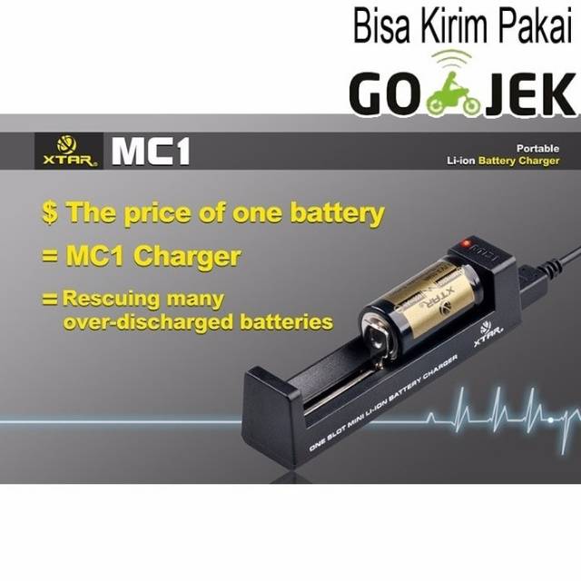 Charger XTAR MC1 for 18650 26650 10440 14500 original GARANSI safety with auto stop when batre full