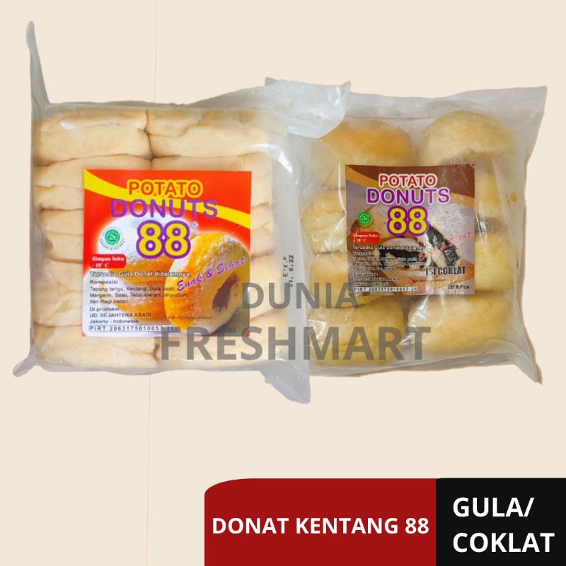 Donat Kentang 88 Potato Donuts GULA ISI 10/ COKLAT ISI 8 DONAT 88