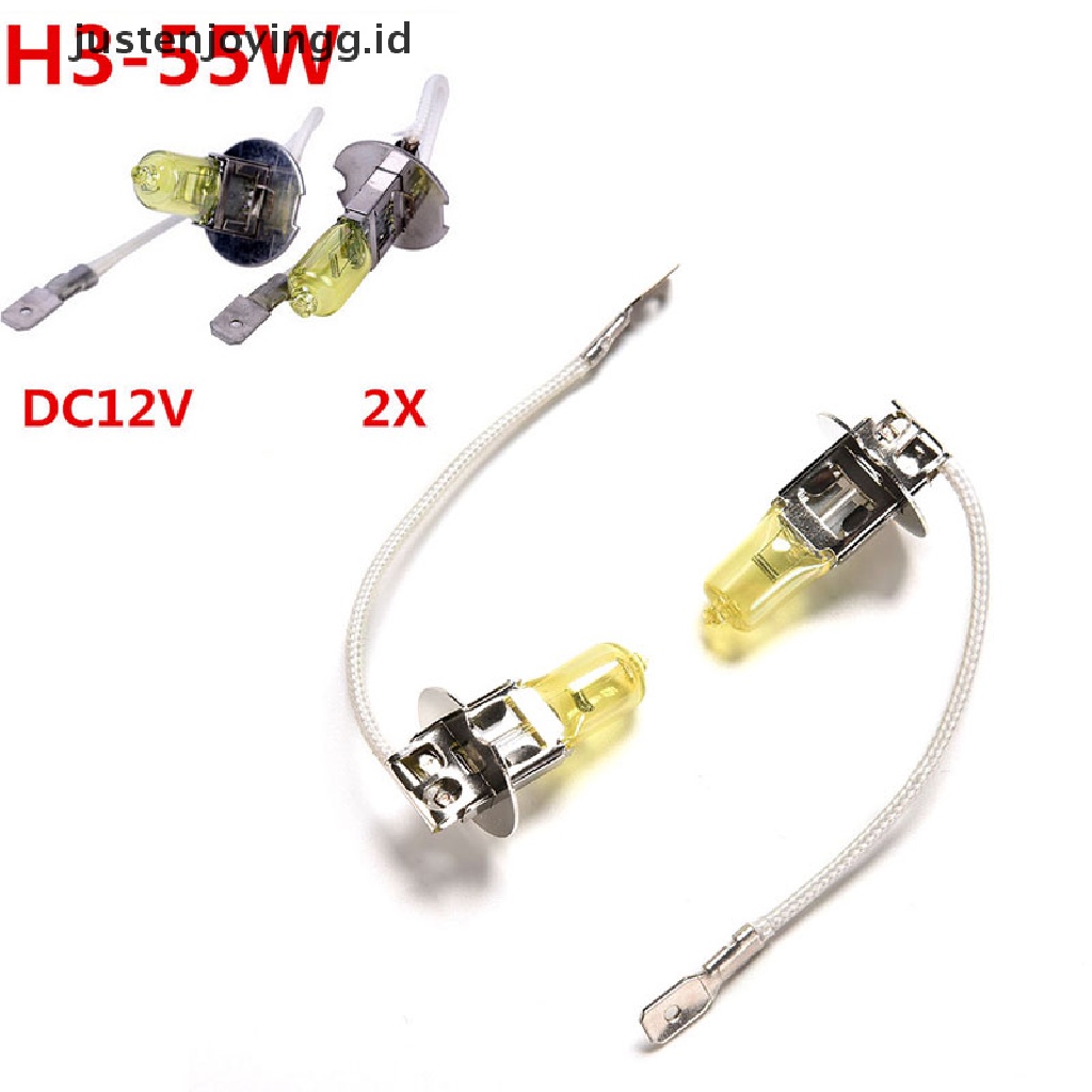 2 Pcs Lampu Kabut Halogen H3 12V 55W Warna Putih Kuning Emas Untuk Depan Mobil