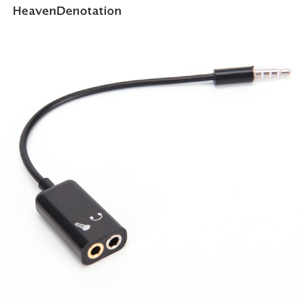 (Heavendenotation) Kabel Adapter Splitter Jack Audio 3.5mm Ke Headphone / Mic Bentuk Y