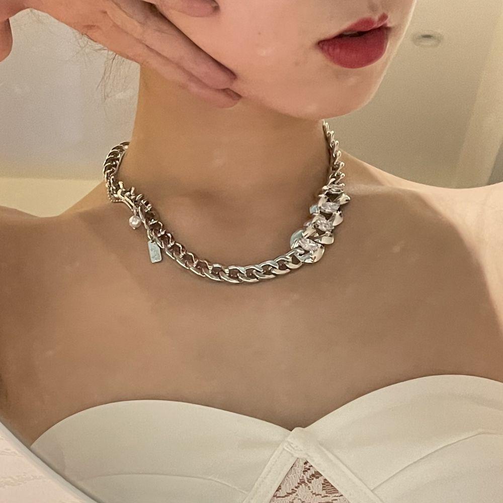 Mxbeauty Kalung Wanita Mewah Retro Hiphop Rantai Tebal Kepribadian Unisex Gaya Korea Choker
