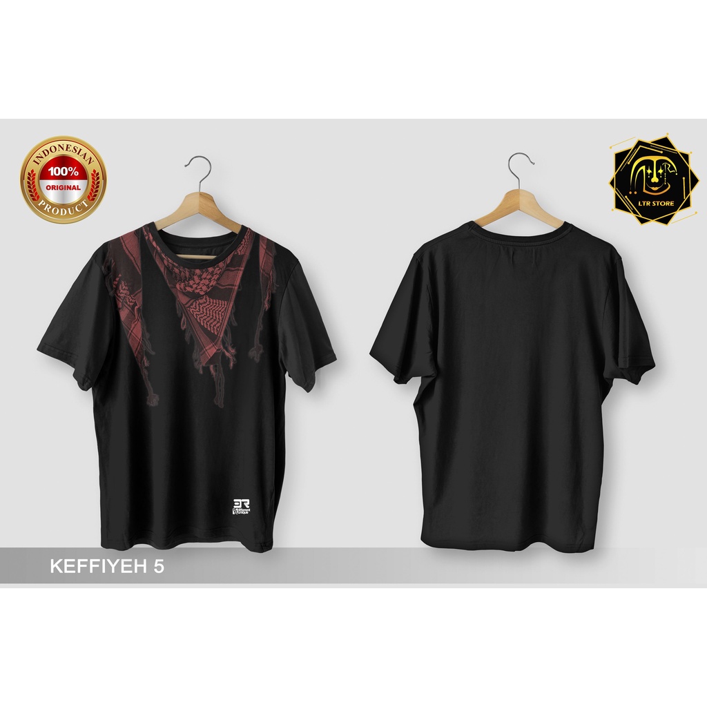 [ BAYAR DI TEMPAT ] BAJU PRINTING GAMBAR KEFFIYEH 5 - KAOS DISTRO ORIGINAL PENUTUP KEPALA KHAS TIMUR