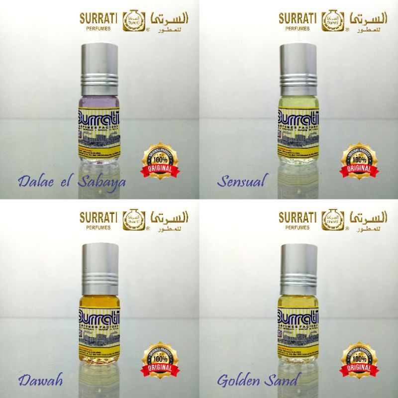 Surrati Parfum Original 3ml Musk al Tahara / Ameer al Oud / Black Oud / Musk Bahry / White Musk / Musky Rose