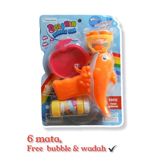 MAINAN ANAK| Dolphin bubble gum (6 mata)