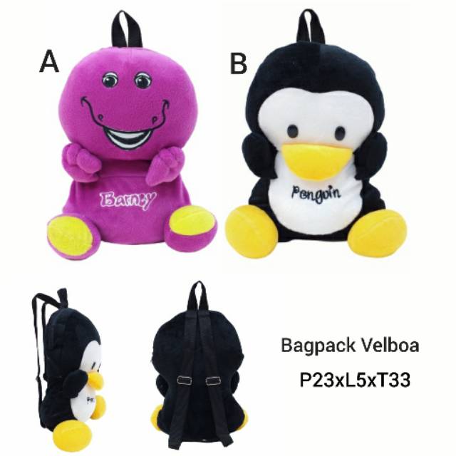 TAS RANSEL BARNEY PINGUIN / TAS RANSEL ANAK / BAGPACK BONEKA / BAGPACK LARVA