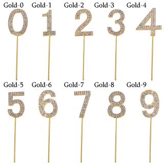 Cake Topper Bentuk Angka  0 9 Warna Gold untuk Dekorasi Kue  