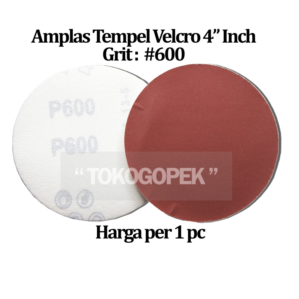 AMPLAS TEMPEL VELCRO 4&quot; INCH BULAT GRIT 600 - 1PC