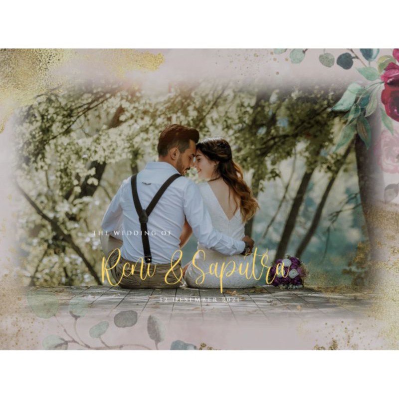 Premium Undangan Pernikahan Bonus Protokol Kesehatan ~ Tema Red Flower [Kode:Reni Saputra]