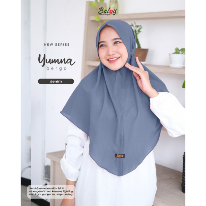 Bergo yumna ori balqis bahan diamond strech-Denim