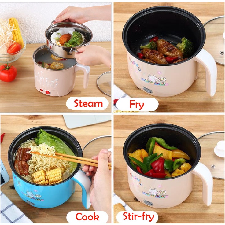 SHENAR SUNDAY HOTPOT (DIAMETER 18CM) PANCI LISTRIK FREE KUKUSAN MULTIFUNGSI LAPISAN STAINLESS STEEL PANCI ELEKTRIK