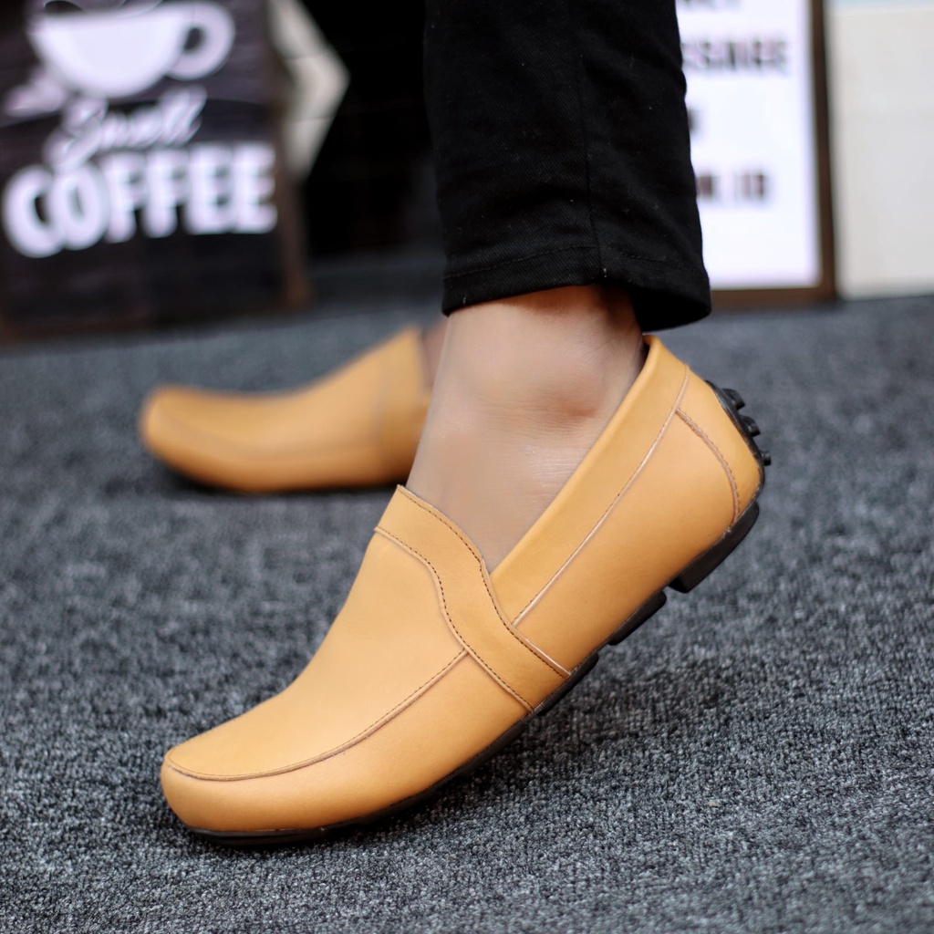 Abrhm Palos - Sepatu Kulit Slip On Kerja Kantor Pria