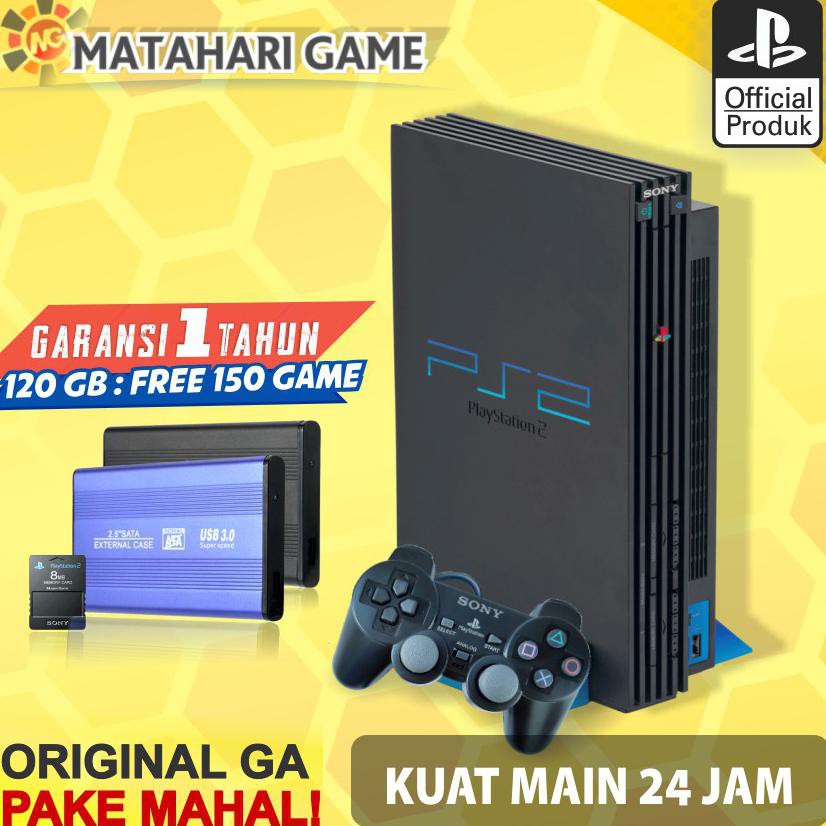 ((BISA COD)) Sony PS2 - PS2 Fat Hardisk External 120Gb FULL GAME + 2 stik + 150game KOMPLIT [Kode