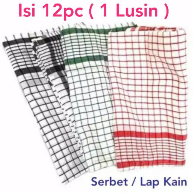 [ COD ] Lap Kotak Lusinan isi 12 Pcs / Serbet Dapur Serbaguna / Kain Lap Piring / Lap Tangan