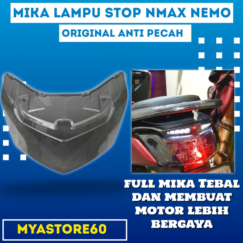 Mika Lampu Stop Nmax Nemo / Kaca Lampu Stop Nmax / Mika Kaca Lampu Rem Variasi Aksesoris Nmax