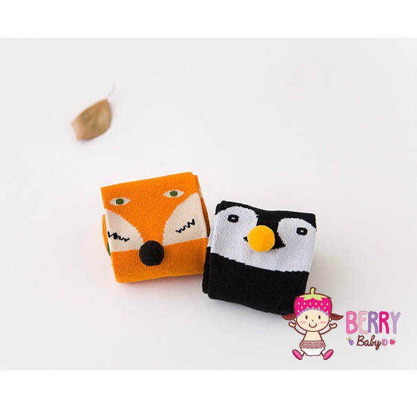 YooBerry Kaos Kaki Bayi &amp; Anak 3D Orange Fox Black Pinguin Berry Mart