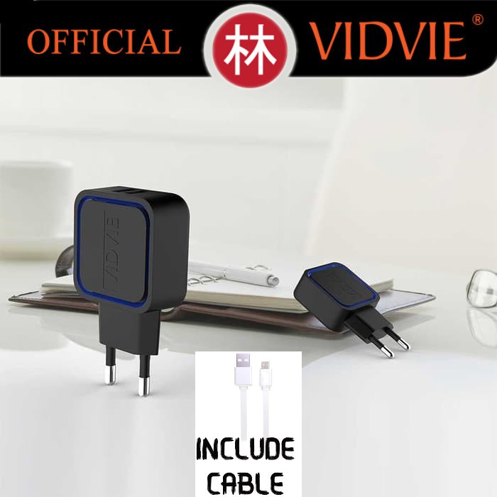 Vidvie PLE202 I5 Dual USB Charger 2.1A with Iphone Lightning Cable