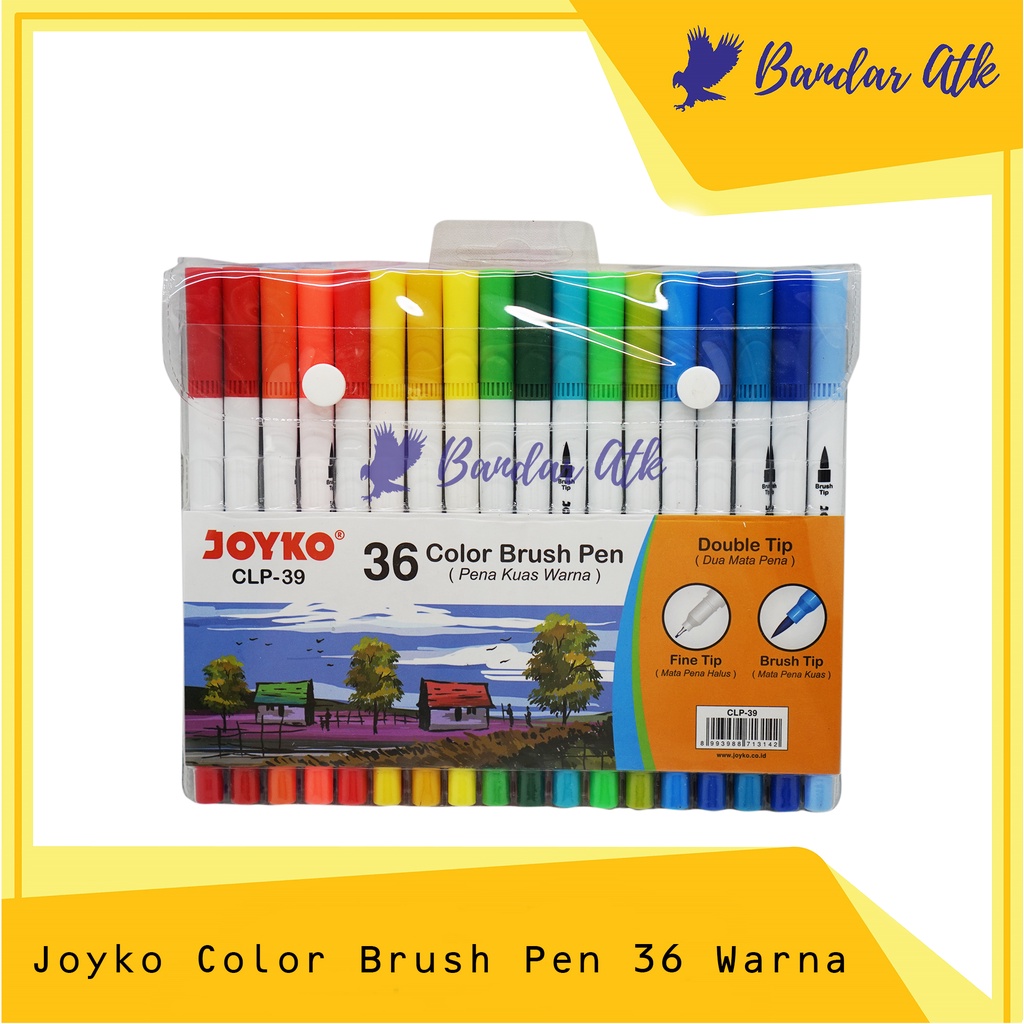 

JOYKO Color Brush Pen CLP-39 Dual Tip Pulpen Spidol 36 Warna [1 SET]
