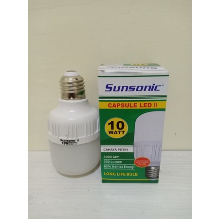 Lampu Led Sunsonic 10 Watt 10w Cahaya Putih Paket 10 Pcs