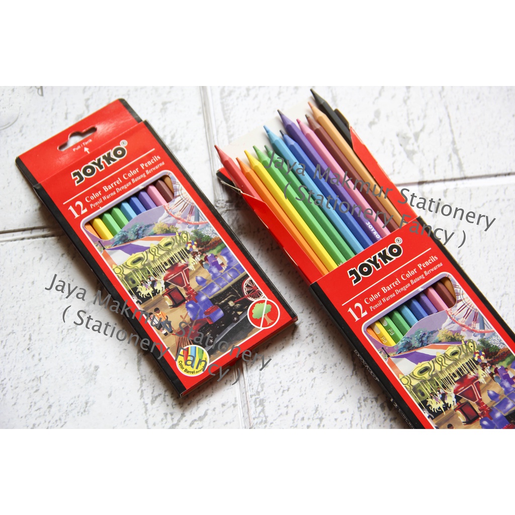 Pensil Warna Color Barrel Joyko 12 warna CP-116 (1 set)