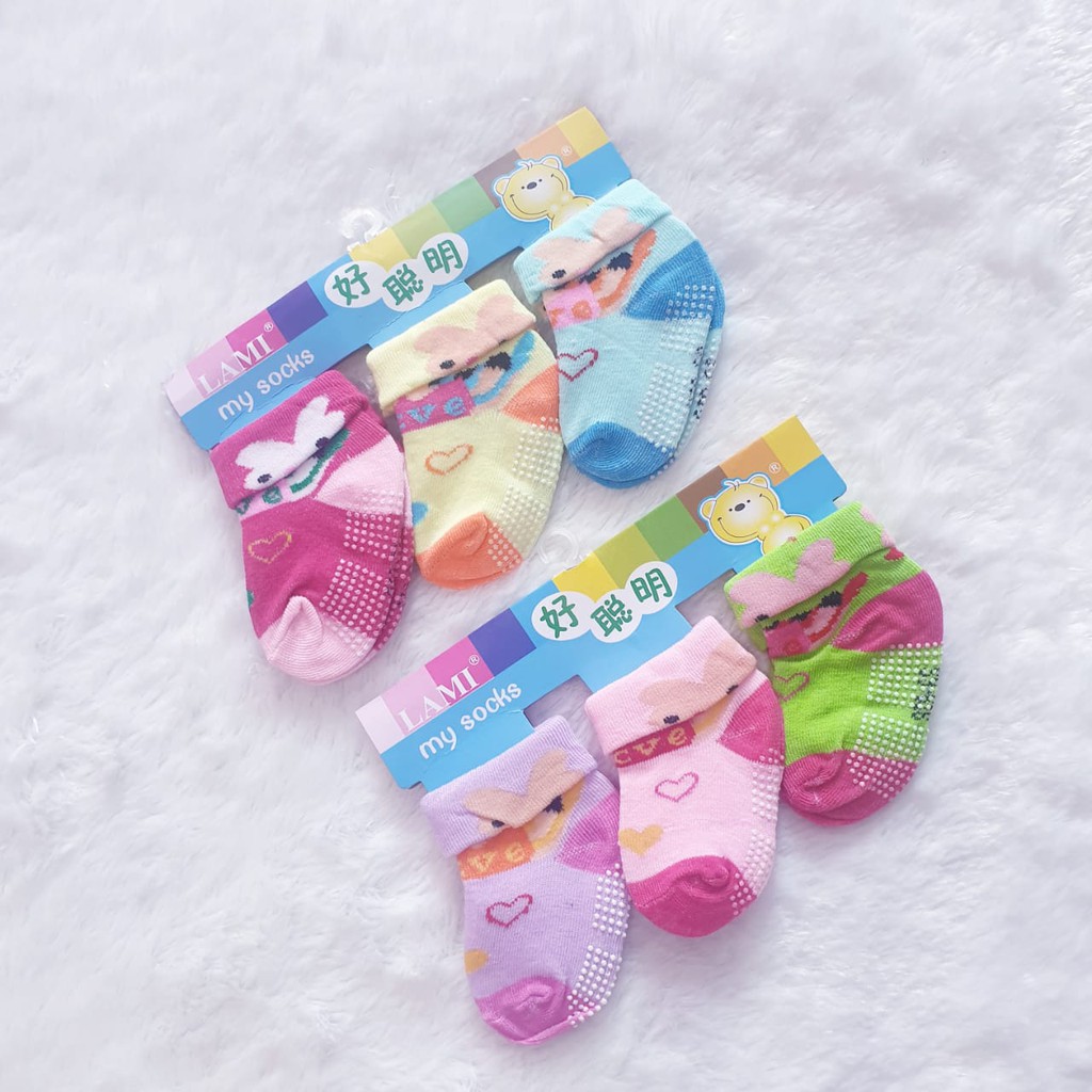 COD Kaos Kaki Anak Cewek Isi 3 Pcs Ada Anti Selip baby Alicia