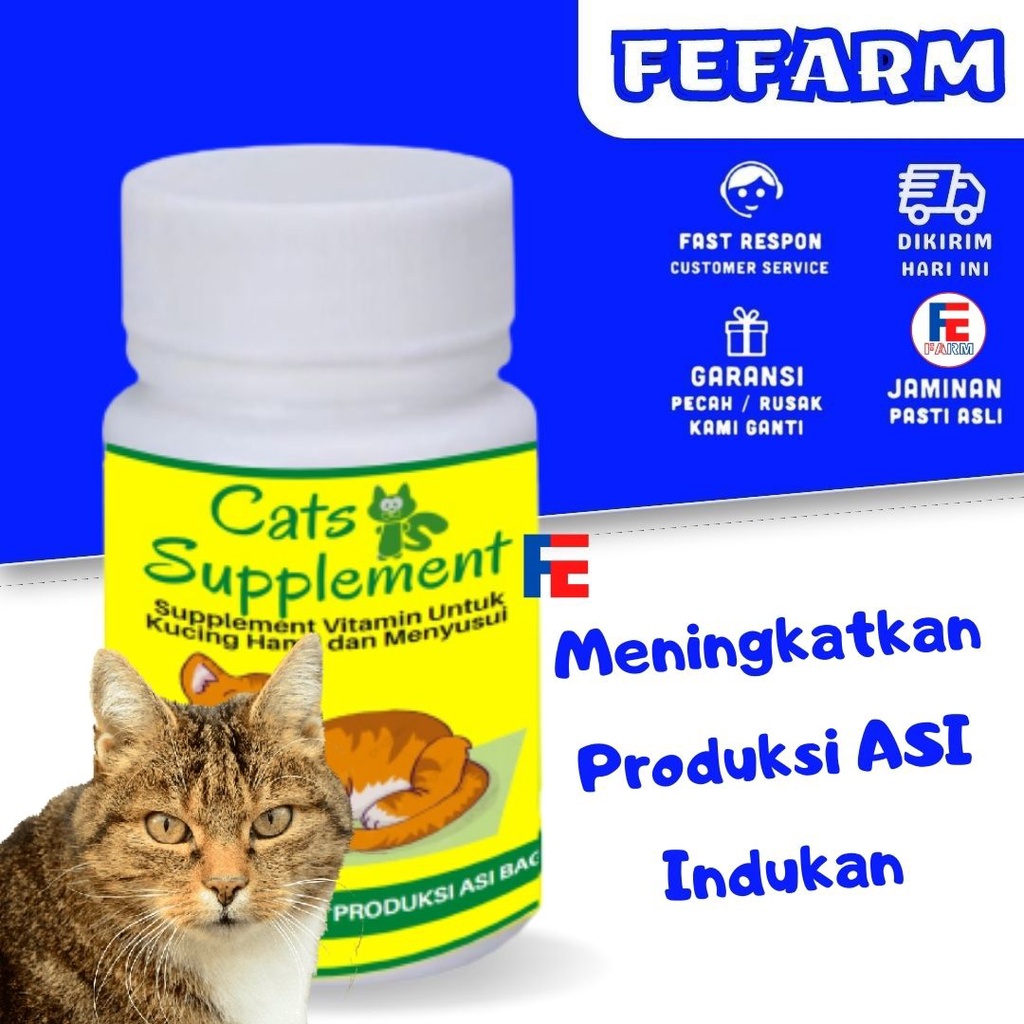 SUPLEMEN KUCING HAMIL DAN MENYUSUI VITAMIN PELANCAR AIR SUSU INDUKAN 1 BOTOL DENGAN BAHAN ALAMI FEFARM