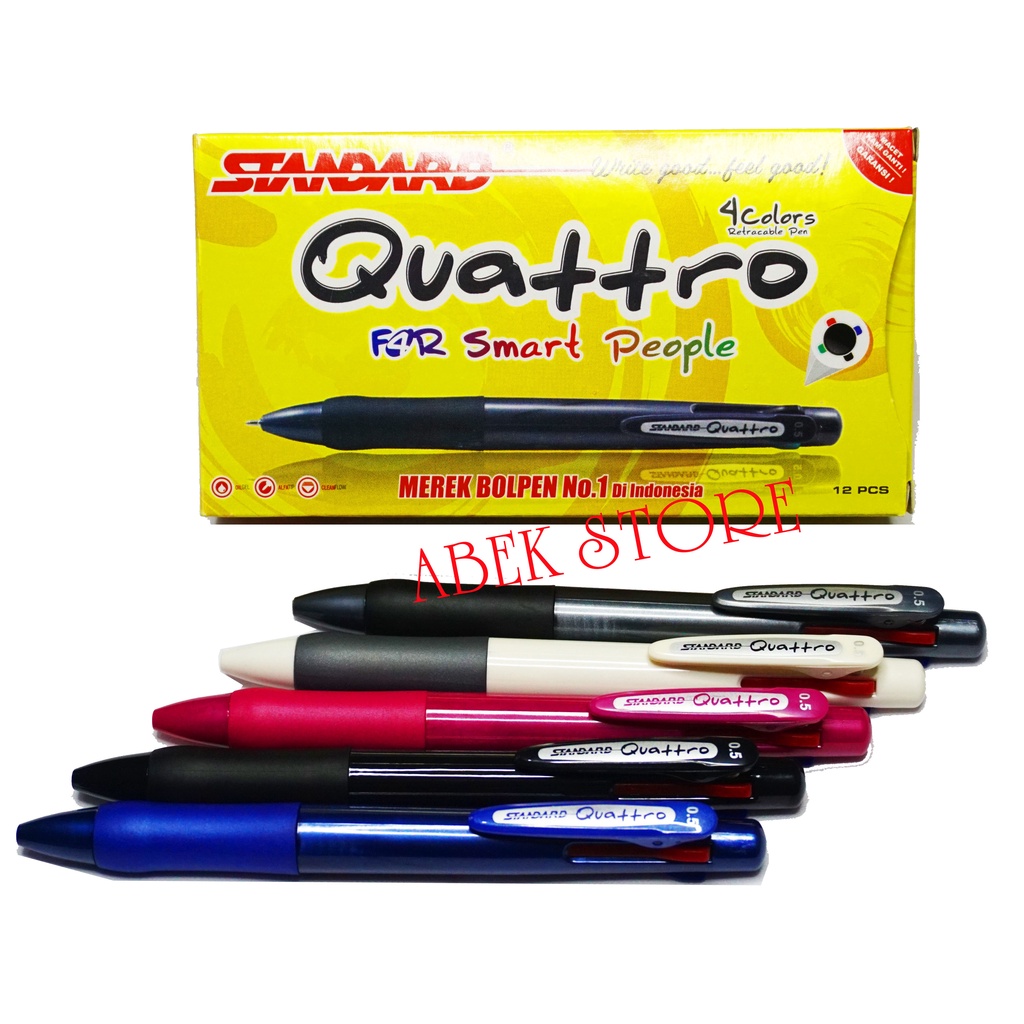 

Standard Quattro 4 Warna 0,5 mm 4 Color Pen Pulpen Pena