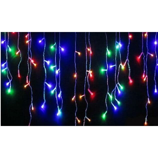 Lampu natal Tirai RGB 3 meter warna warni led