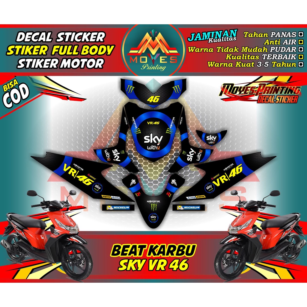 decal beat karbu decal honda beat karbu decal fullbody motor beat karbu sky racing
