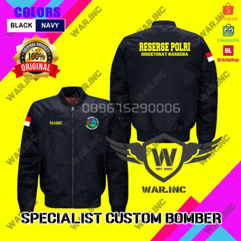 JAKET BOMBER RESERSE POLRI DIREKTORAT NARKOBA