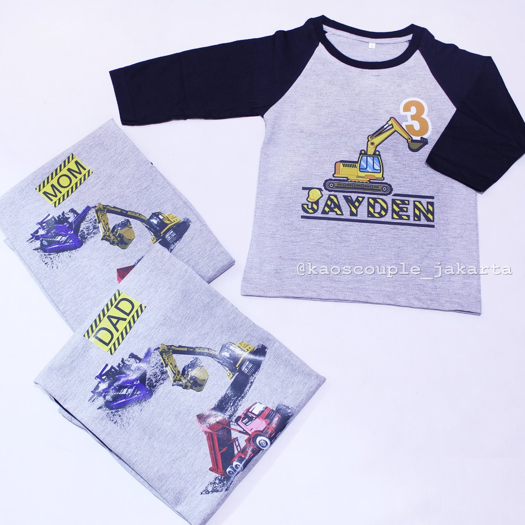 GRATIS CUSTOM NAMA Kaos/Kostum TRACKTOR Murah Request Angka,foto.Bisa Couple Set Ayah Ibu,Anak