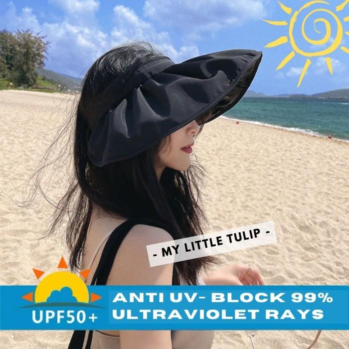 Topi Vizor Anti UV Topi Pantai Lebar Topi Golf Wanita Topi Bando Polos