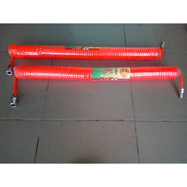 Selang Kompresor Spiral 12M/ Selang recoil hose plus coupler nepel