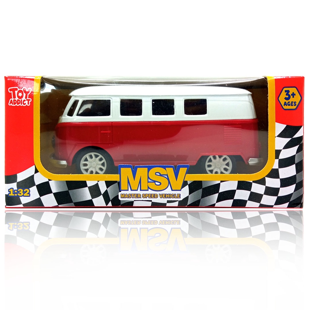 Toy Addict VW T1 Classic Car Merah Diecast Metal Mainan Mobil Klasik