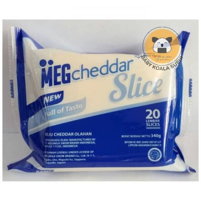 MEG CHEESE Keju Cheddar Biru Slice 20 Lembar Halal │ Chedar