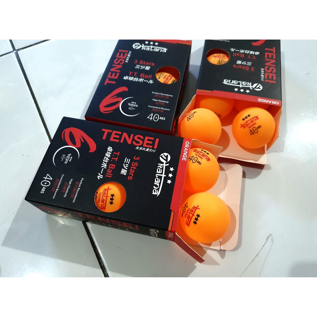 TERLARIS!!! Bola Pingpong Tenis Meja KATANA 40+ ABS 3Star Isi 6Pcs