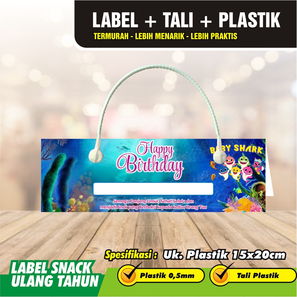 Label Snack Ultah Polos Tanpa Nama Plastik Snack Ultah
