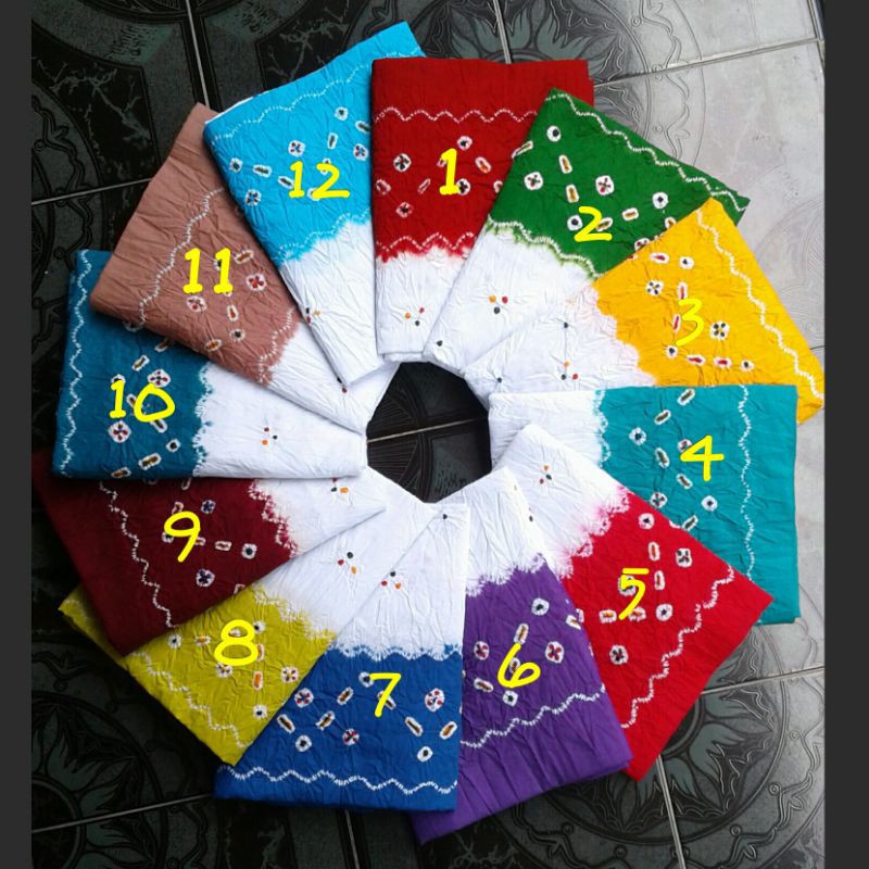 Kain Jumputan 2,5m Kombinasi Putih