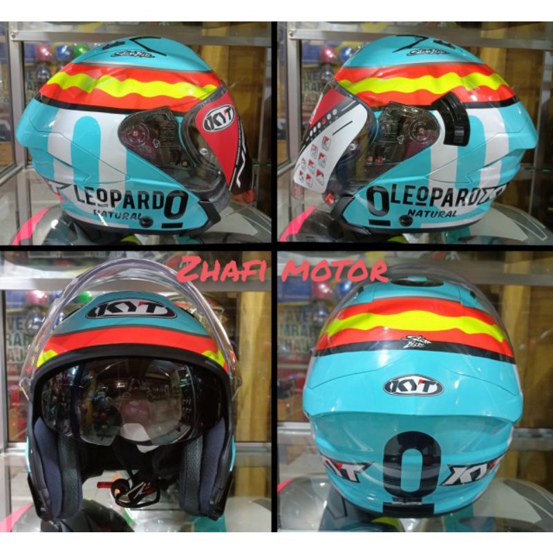 Helm kyt nfj motif jaume leopard original 100% SNI-DOT (BISA COD)