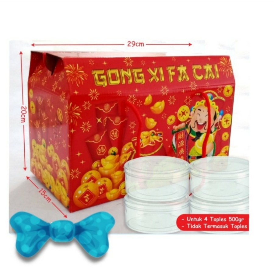 

Spesial - Kotak Dus Box Kue Imlek Cny 4 Toples Bulat 500 Gram