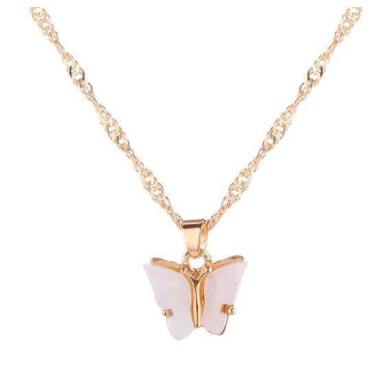 KALUNG BUTTERFLY NECKLACE RANTAI AKRILIK KUPU-KUPU