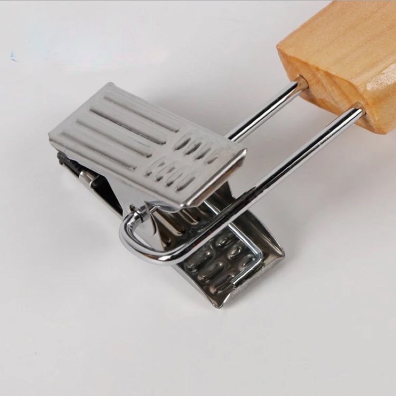 HANGER JEPIT KAYU METAL CLIP DEWASA NATURAL ( LK )