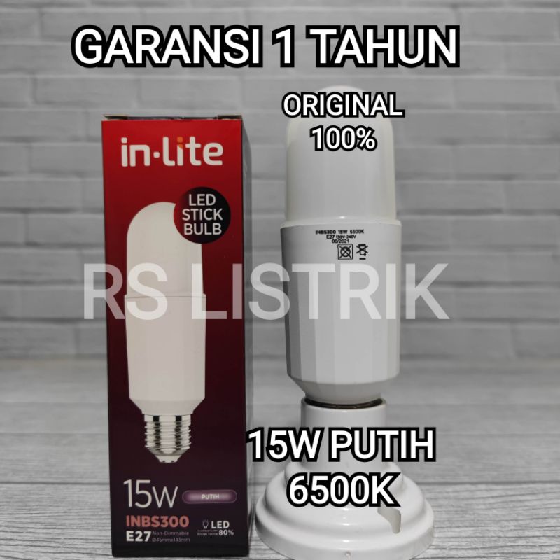 IN-LITE LAMPU LED STICK BULB 15W 15 WATT INBS300 PUTIH COOL DAYLIGHT 6500K