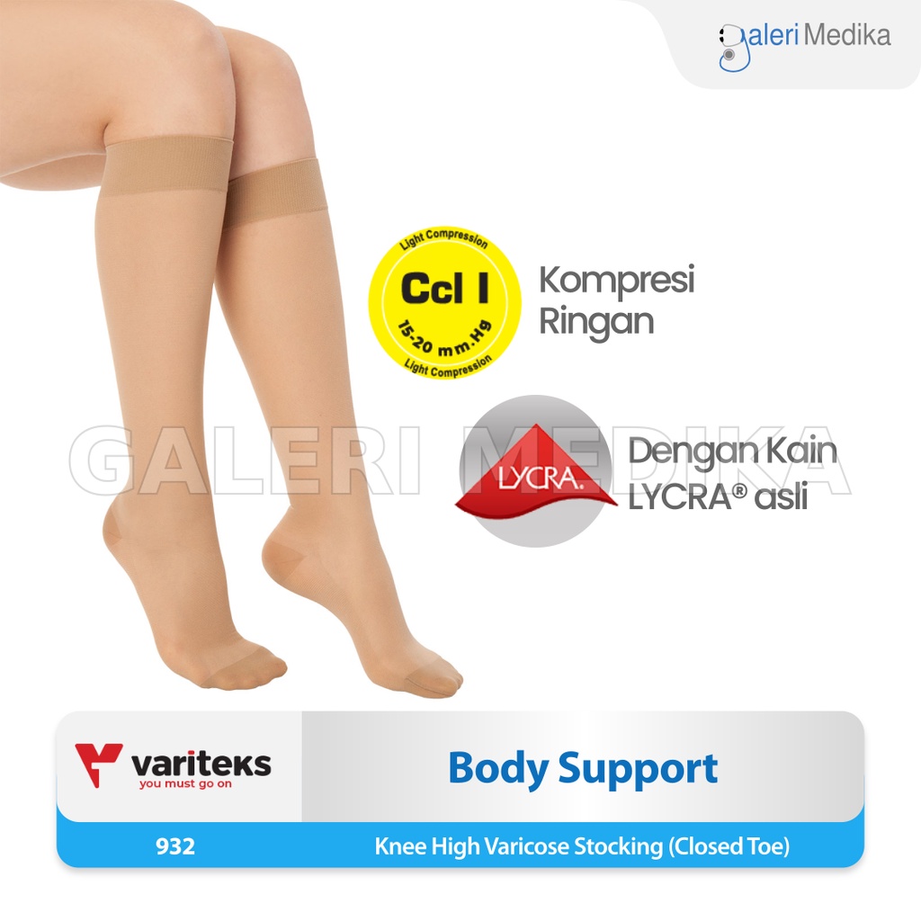 Stocking Varises Variteks 932 Kompresi Ringan 15-20mmHg Kelas I / Light Compression CCL 1 - Stoking Varises