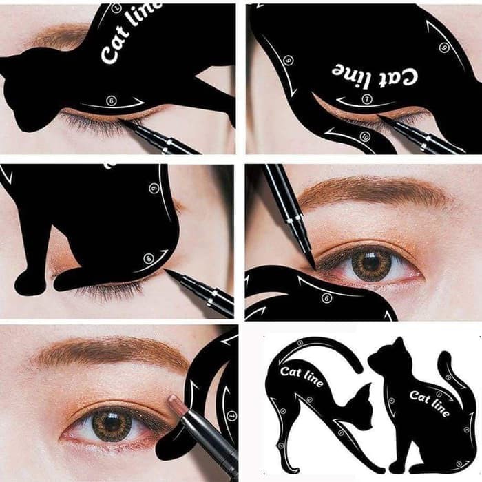 Cat Line Cetakan Eyeliner Cetakan EyeShadow CatLine Bentuk Kucing Eye Shadow Brow CatLiner