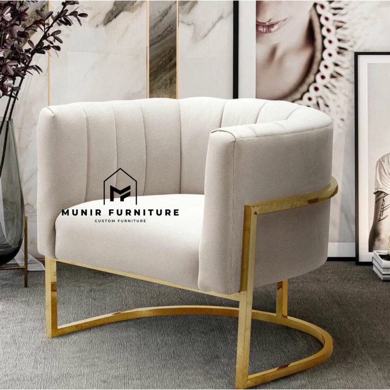 kursi tamu kursi single kursi sofa minimalis single rangka besi